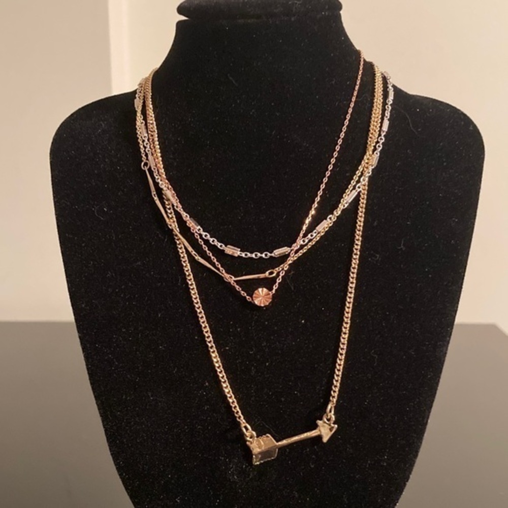 Decree Gold Multi-Layer Necklace with Arrow Charm